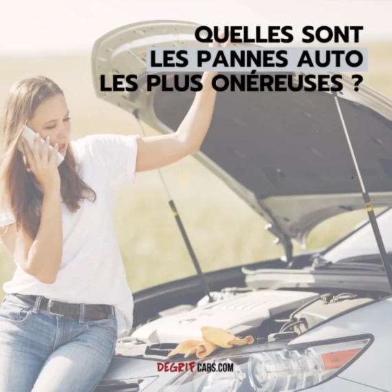 Une dame avec son véhicule en panne sur la route et qui appelle un dépanneur pour emmener sa voiture au garage pour faire un diagnostic et réparations.