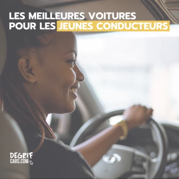 Jeune conducteur qui vient d'avoir son permis à bord d'un véhicule neuf ou d'occasion